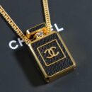 ☑️CHANEL香奈儿黑皮香水瓶项链毛衣链