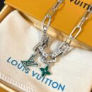Louis Vuitton 路易威登绿色中古系列哑铃四叶草项链 手链