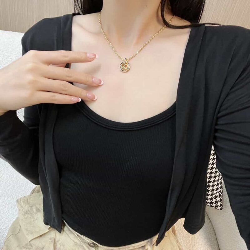 ☑️DIOR迪奥彩钻圆形CD项链 - Image 5