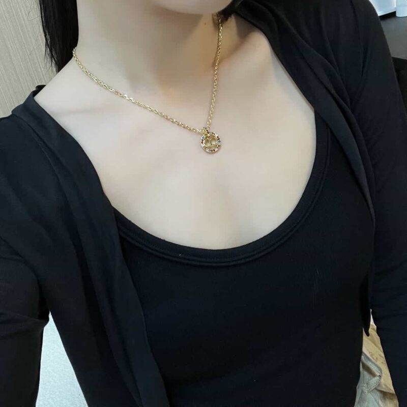 ☑️DIOR迪奥彩钻圆形CD项链 - Image 7