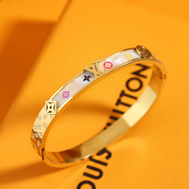 Louis Vuitton 路易威登中古款金色白贝手镯手环 - Image 8
