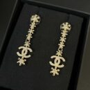 ☑️ 香奈儿c3双c金色花朵耳钉耳环