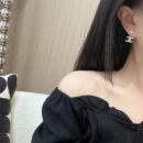☑️ 香奈儿c2双c金色花朵耳钉耳环