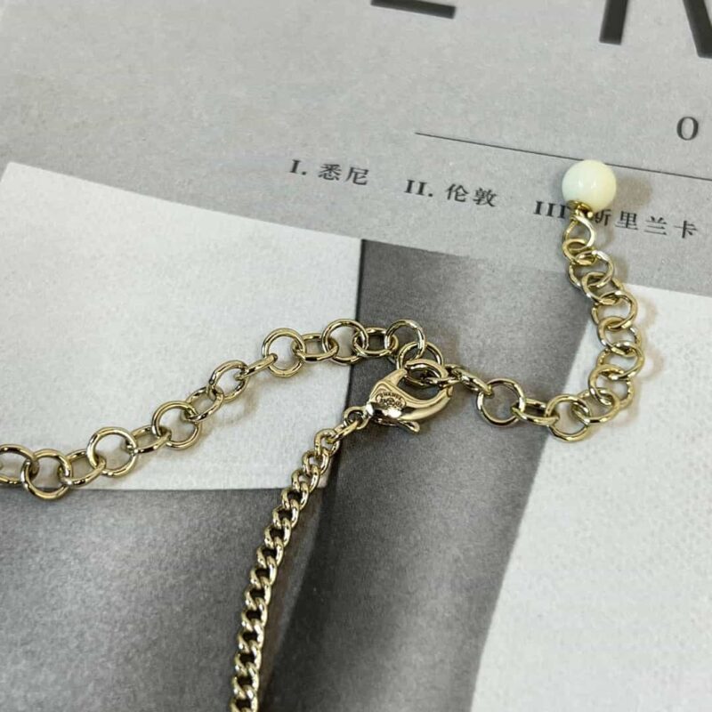 ☑️CHANEL香奈儿双c菱形满钻流苏项链 - Image 8