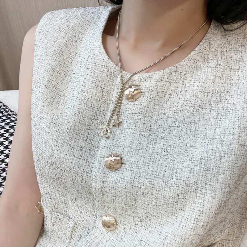 ☑️ 香奈儿满钻双c五角星⭐流苏项链 - Image 5