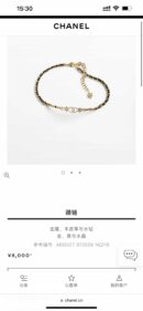 ☑️ 香奈儿双c方形花朵黑皮绳项链颈链
