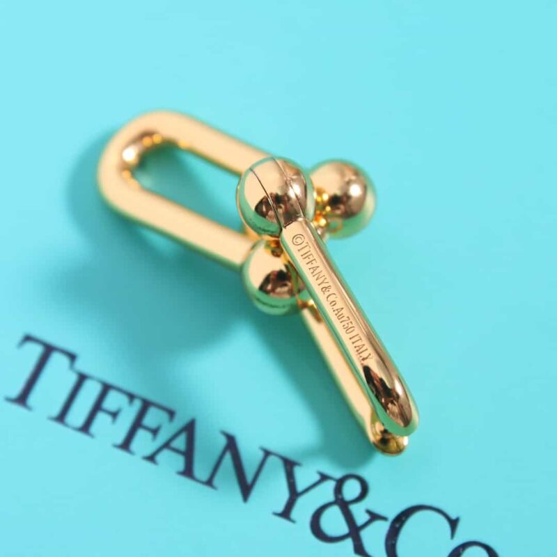☑️TIFFANY&Co.蒂芙尼Tiffany HardWear 系列双环马蹄扣耳钉耳环 - Image 13