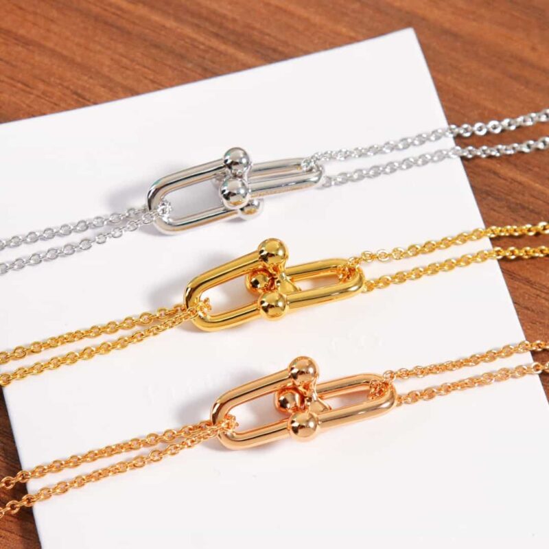 ☑️TIFFANY&Co.蒂芙尼Tiffany HardWear 系列双环马蹄扣项链 - Image 11