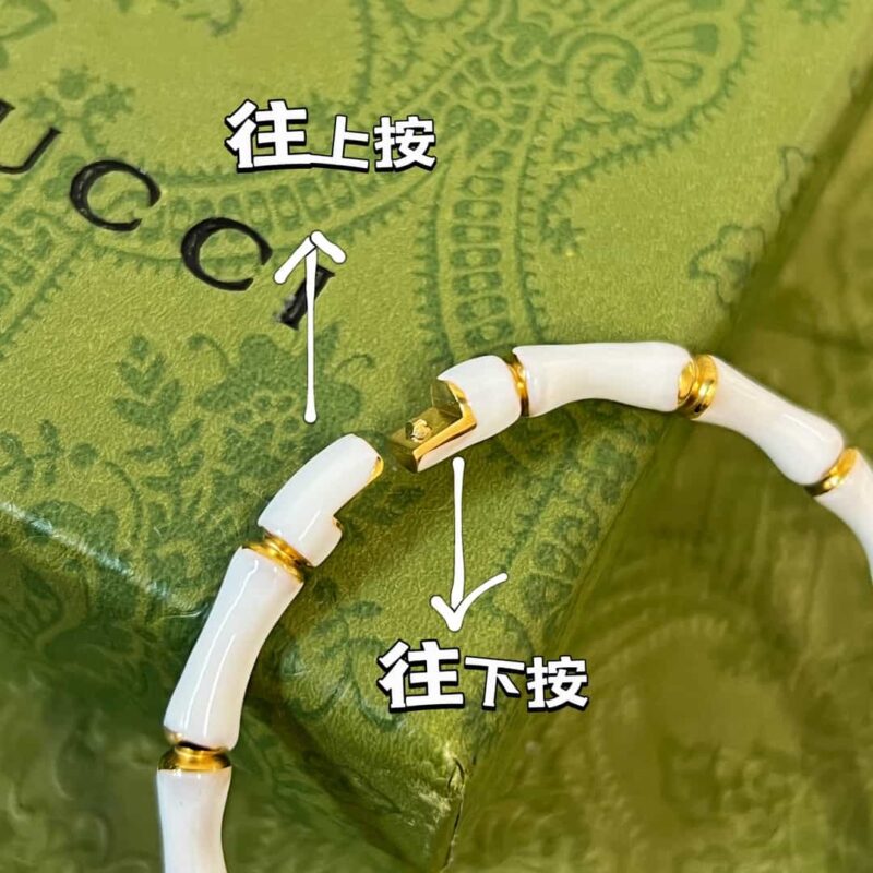 古驰gucci白色滴油竹节手镯手环 - Image 10