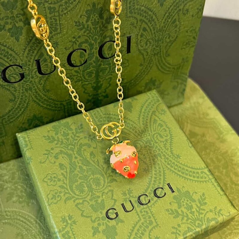 古驰gucci草莓🍓双G项链耳钉耳环 - Image 10