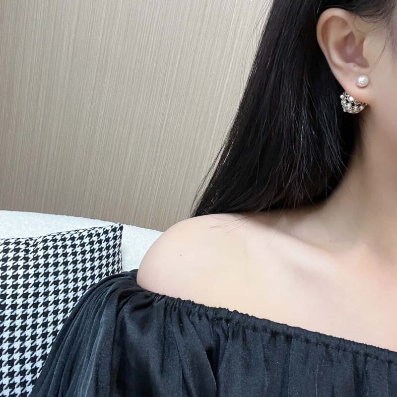 ☑️DIOR迪奥镜面镂空珍珠耳钉耳环 - Image 5