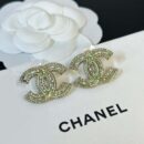 ☑️CHANEL香奈儿c1双c带钻绿色亚克力耳钉耳环