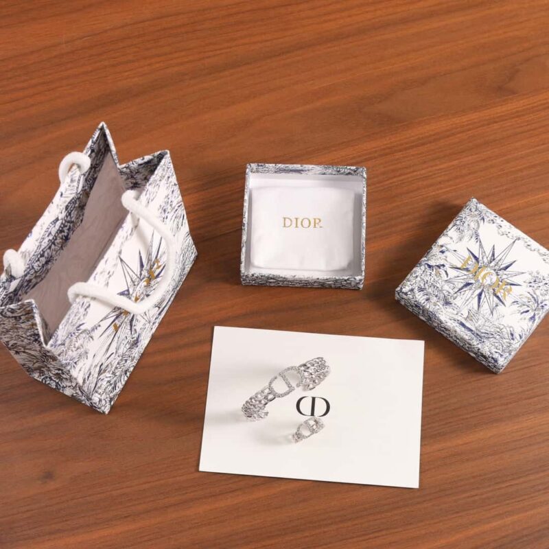 ☑️DIOR迪奥银色CD满钻开口手镯 戒指 - Image 5