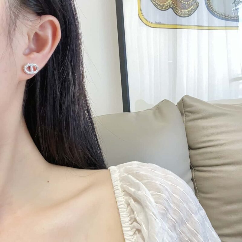 ☑️ 爱马仕HERMES满钻猪鼻耳钉耳环 - Image 7