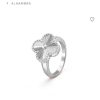 Van Cleef &Arpels 梵克雅宝Vintage Alhambra ring四叶草白金镭雕戒指