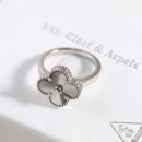 Van Cleef &Arpels 梵克雅宝Vintage Alhambra ring四叶草白金镭雕戒指