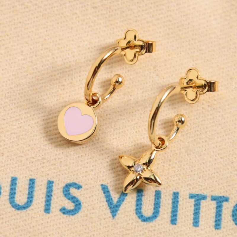 Louis Vuitton 路易威登七夕限定 LV粉色桃心爱心耳钉耳环 - Image 10
