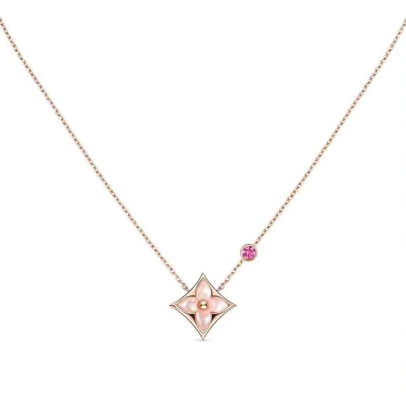 Louis Vuitton 路易威登七夕限定 LV粉贝菱形项链 - Image 4