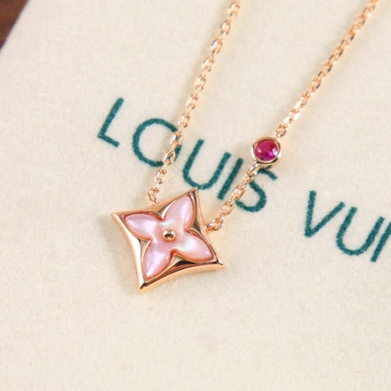 Louis Vuitton 路易威登七夕限定 LV粉贝菱形项链 - Image 6