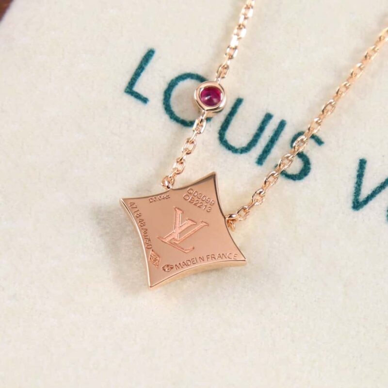 Louis Vuitton 路易威登七夕限定 LV粉贝菱形项链 - Image 8