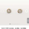 卡地亚三色单钻耳钉耳环