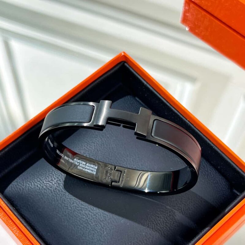 HERMES爱马仕CLIC HH SO BLACK BRACELET 黑武士黑色H手镯 - Image 4