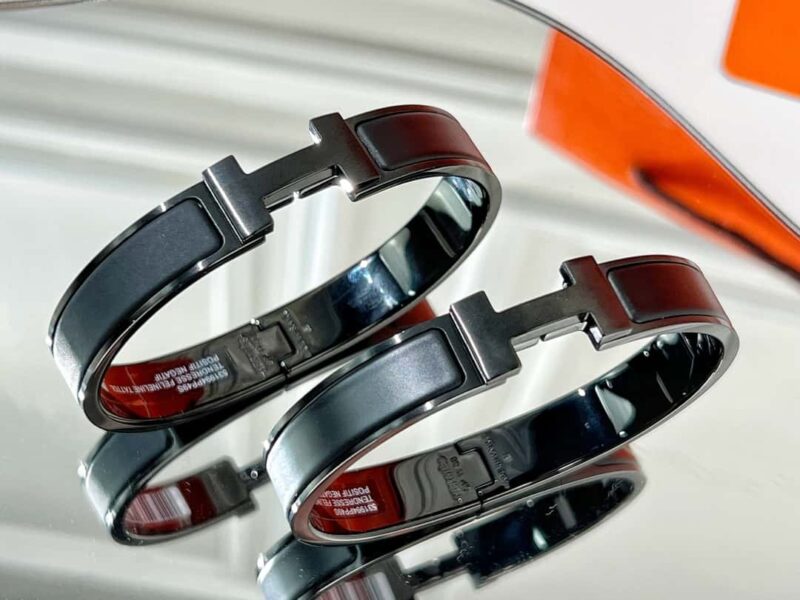 HERMES爱马仕CLIC HH SO BLACK BRACELET 黑武士黑色H手镯 - Image 6