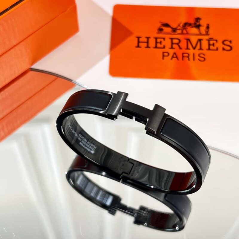 HERMES爱马仕CLIC HH SO BLACK BRACELET 黑武士黑色H手镯 - Image 8