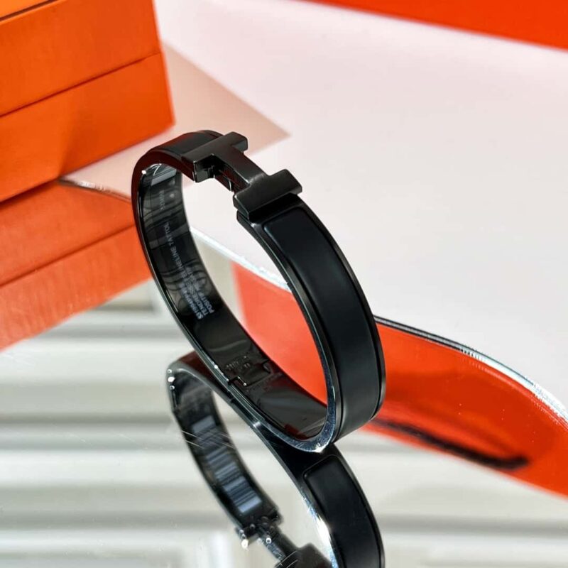 HERMES爱马仕CLIC HH SO BLACK BRACELET 黑武士黑色H手镯 - Image 9