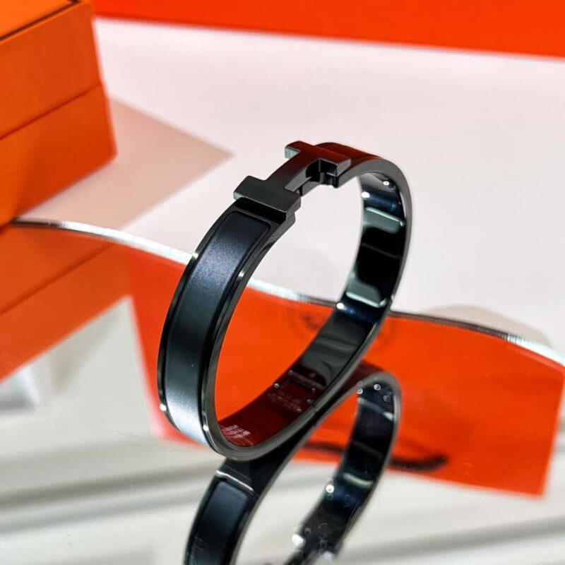HERMES爱马仕CLIC HH SO BLACK BRACELET 黑武士黑色H手镯 - Image 10