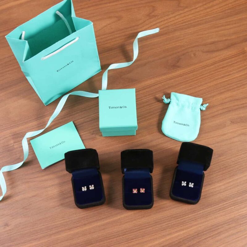 ☑️TIFFANY&Co.蒂芙尼分色交叉耳钉耳环 - Image 6
