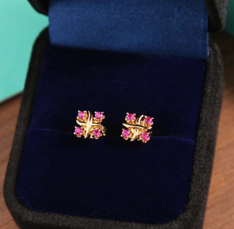 ☑️TIFFANY&Co.蒂芙尼分色交叉耳钉耳环 - Image 10