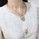 ☑️ 香奈儿双c半钻项链