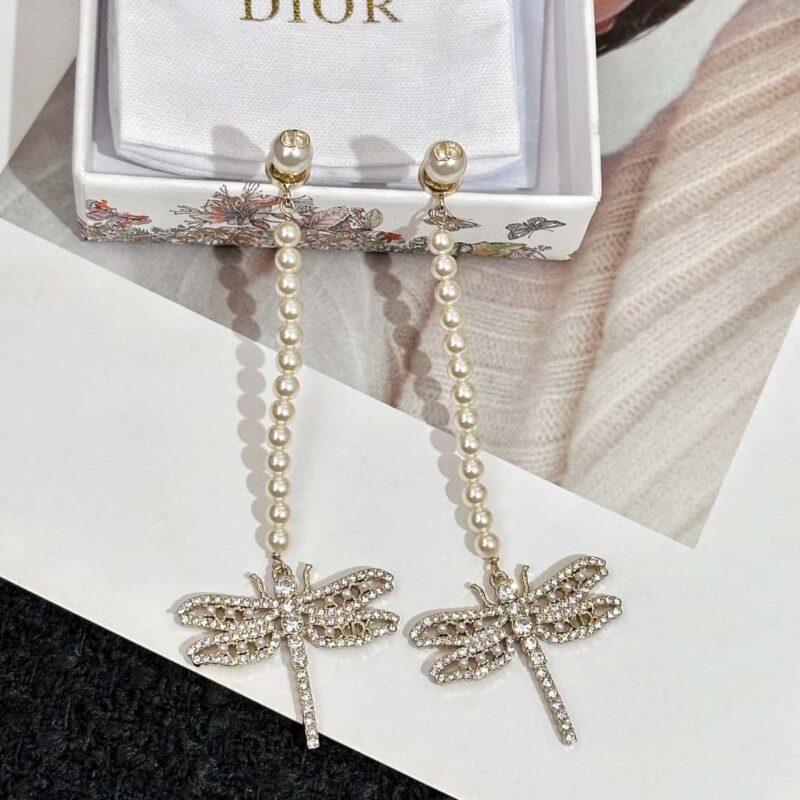☑️DIOR迪奥珍珠蜻蜓耳钉耳环