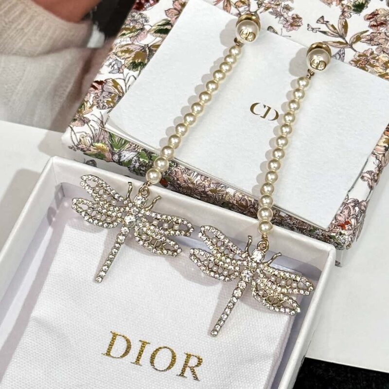 ☑️DIOR迪奥珍珠蜻蜓耳钉耳环 - Image 7
