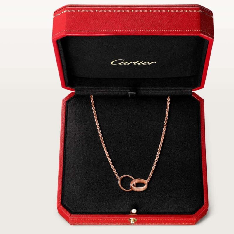 新品 ☀卡地亚Cartier LOVE系列 光面双环项链 ☀ - Image 3