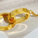 新品 ☀卡地亚Cartier LOVE系列 光面双环项链 ☀