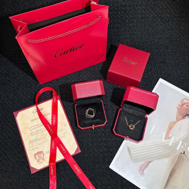 新品新版☀原单高版本 ☀卡地亚Cartier TRINITY枕形三色环项链 戒指 ☀ - Image 15