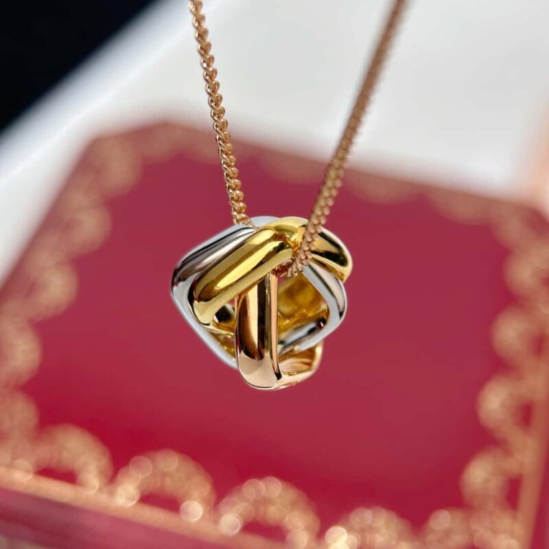新品新版☀原单高版本 ☀卡地亚Cartier TRINITY枕形三色环项链 戒指 ☀ - Image 18