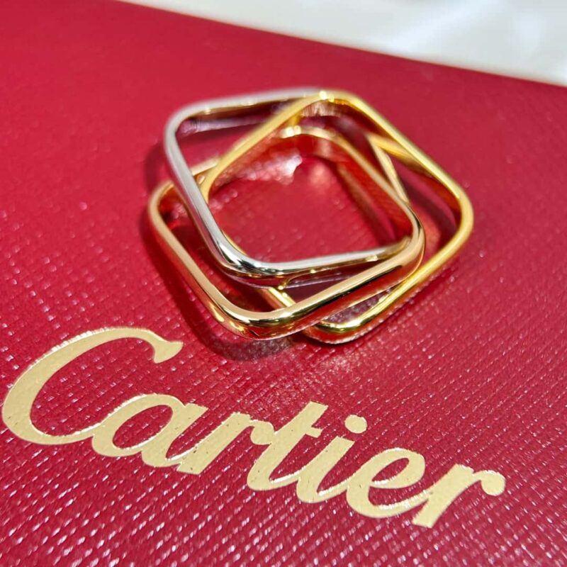 新品新版☀原单高版本 ☀卡地亚Cartier TRINITY枕形三色环项链 戒指 ☀ - Image 21