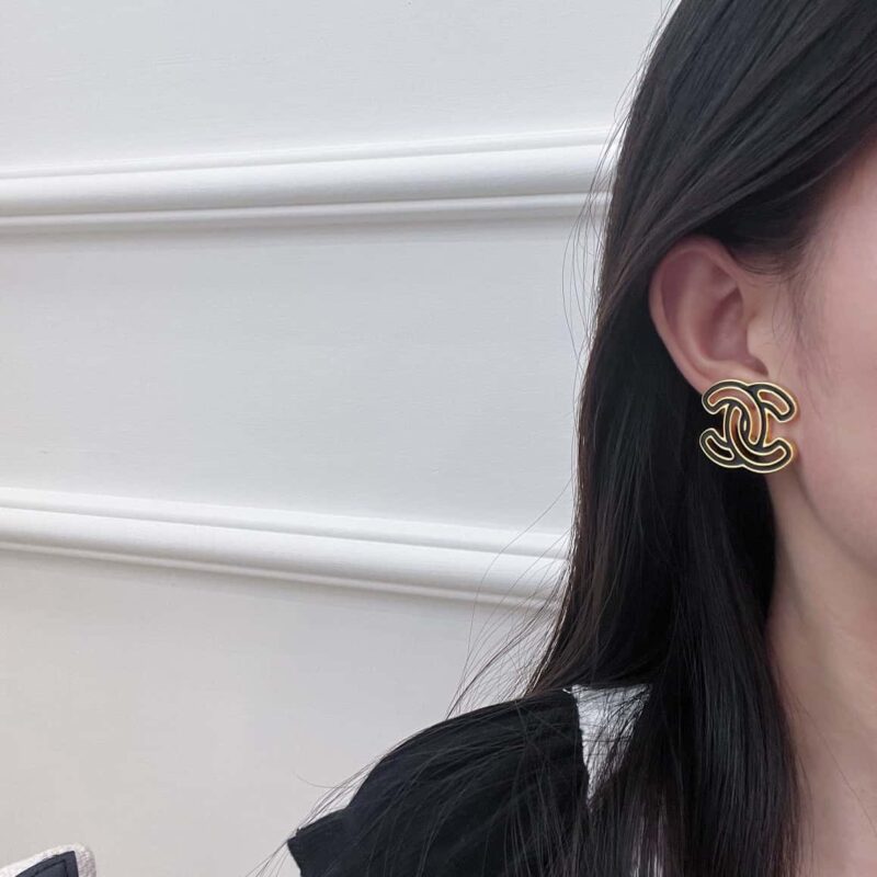 香奈儿耳钉耳环 ☀️☑️ 香奈儿c1双c镂空耳钉耳环 ☀️ - Image 5