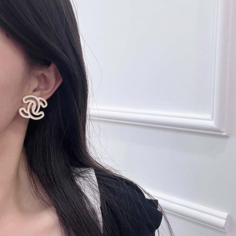 香奈儿耳钉耳环 ☀️☑️ 香奈儿c1双c镂空耳钉耳环 ☀️ - Image 7