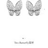 Van Cleef &Arpels 梵克雅宝Two Butterfly满钻蝴蝶耳环耳拍