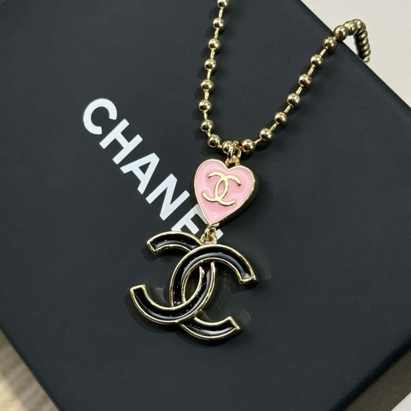 ☑️CHANEL双C桃心爱心项链 耳环耳钉