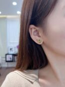 （一对）MIU MIU缪缪不对称皮革字母耳钉耳环