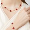 CNC版本 ☀️Van Cleef &Arpels 梵克雅宝红玛瑙四叶草五花手链 ☀