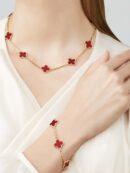 CNC版本 ☀️Van Cleef &Arpels 梵克雅宝红玛瑙四叶草五花手链 ☀