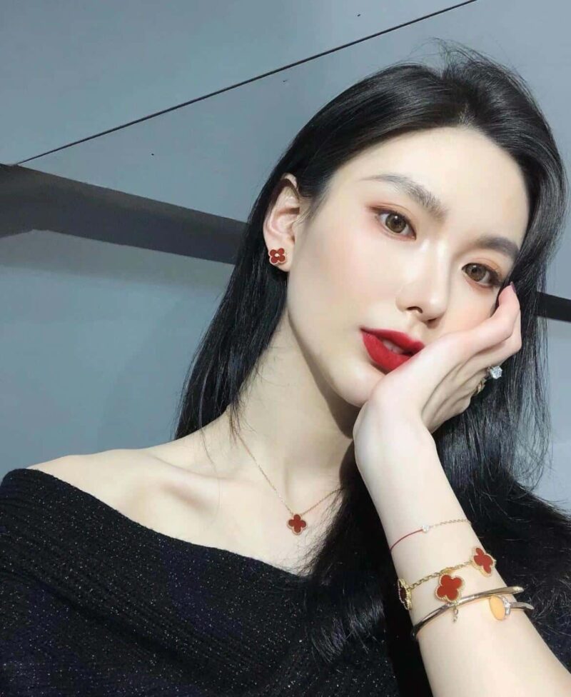 CNC版本 ☀️Van Cleef &Arpels 梵克雅宝红玛瑙四叶草五花手链 ☀ - Image 7
