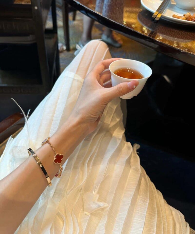 CNC版本 ☀️Van Cleef &Arpels 梵克雅宝红玛瑙四叶草五花手链 ☀ - Image 9