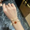 CNC版本 ☀️Van Cleef &Arpels 梵克雅宝红玛瑙四叶草五花手链 ☀